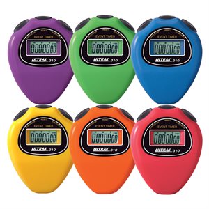 6 stopwatches in rainbow colors
