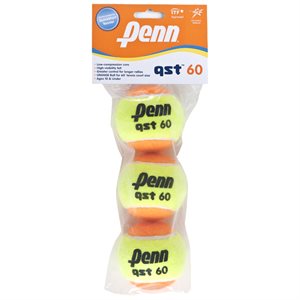 Pack of 3 Penn® «QST 36» Felt Tennis Balls, Junior Age 9 and 10