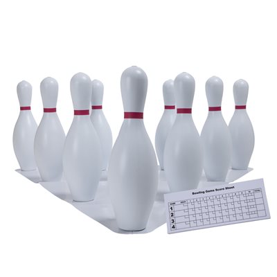 White plastic bowling set