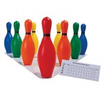 Colored plastic bowling set