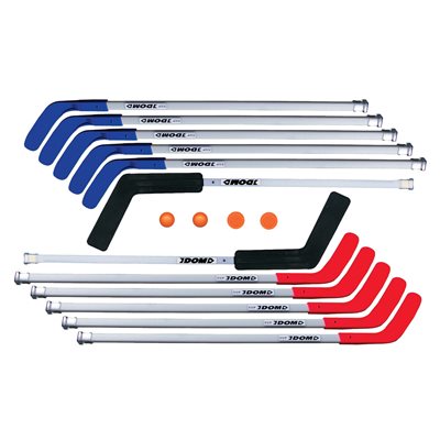 Complete Set of DOM® «Cup» Hockey Sticks with Balls and Pucks, 47" (119 cm)