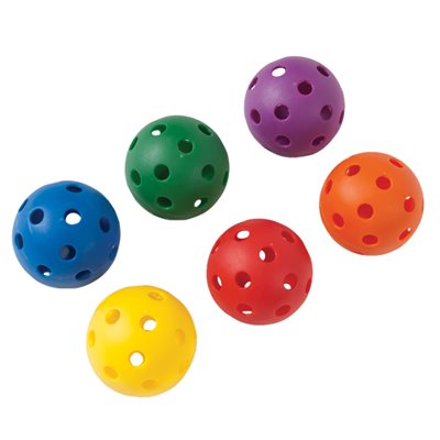 6 perforated plastic balls