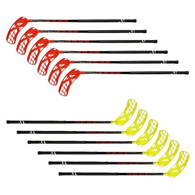 Set of 12 Exel® «Defender» Floorball Ambidextrous Sticks, 33.5" (85 cm)