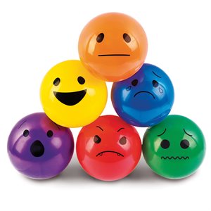 6 funny face balls