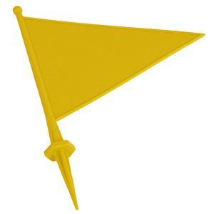 Field flag marker with spike, yellow