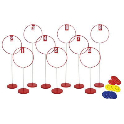 Set of 9 Indoor Frisbee Golf Targets with Frisbees