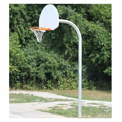 Outdoor "gooseneck" basketball post