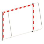 Pair of Foldable Red and White Painted Aluminium Handball Goals