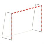 Pair of Foldable Red and White Painted Aluminium Handball Goals