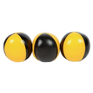 Ensemble de 3 balles de jonglerie en vinyle jaunes et noires