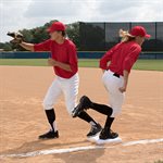 Ensemble de 3 buts de baseball en caoutchouc avec ancrages