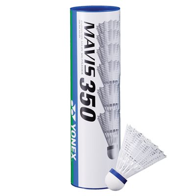 Set of 12 White Yonex® «Mavis 350» Cork Head Competition Badminton Shuttlecocks