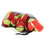 Set of 12 Yellow and Red Oversized Felt Mini-Tennis Balls with Carrying Bag