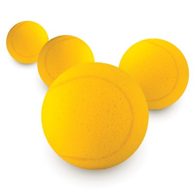 Oversized Non-Covered High-Density Foam Tennis Ball, 3.5” (9 cm)