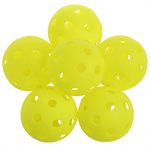 Set of 6 Yellow Indoor Pickleballs. 3" (7.5 cm)