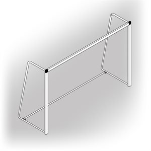 Pair of Steel Mini-Soccer Goals, Square Posts, 5' x 8' x 3.33' x 2'