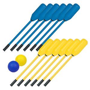 12 bâtons de polo en mousse et 2 ballons de jeu