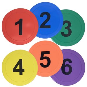 6 numbered rubber spot markers