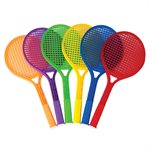 Set of 6 Plastic Tennis Rackets, 21" (53 cm)