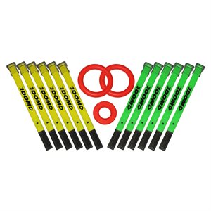 Set of 12 Mini-Ringette Sticks with Rings, 14" (35 cm)