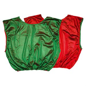 Reversible Green and Red Nylon Pinnie for Adults