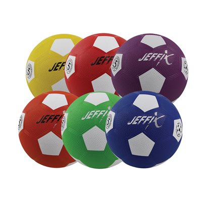 6 recreative rubber soccer balls