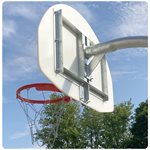 Complete Permanent Basketball Structure, Fan-Shaped Polyethylene Backboard