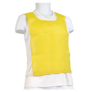 Dossard en coton jaune avec élastique et velcro pour enfants