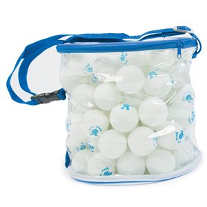 Set of 100 White Table Tennis Balls with Carrying Bag