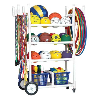 Multisport All-Terrain 4-Levels Cart, Capacity of 24 Balls Plus Accessories, 59 x 24 x 52" (150 x 61 x 130 cm)