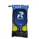 Rhino PickleBall® Set of 2 «Vapor» Aluminum Paddles with 2 Yellow Balls for Pickleball