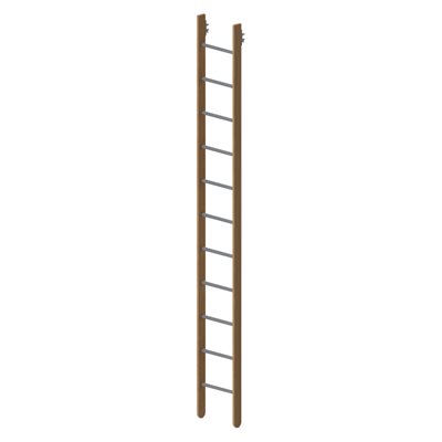 Wooden vertical ladder