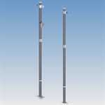 Pair of Glavanised Steel Beach Volleyball Posts of 3" (7.5 cm), with 1 Pulley