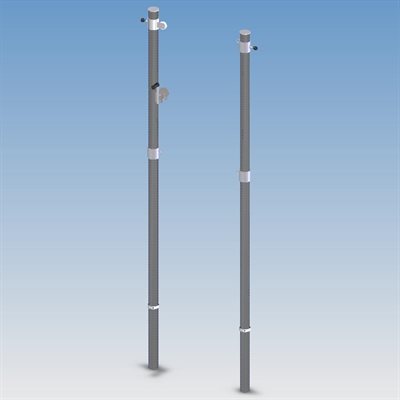 Pair of Glavanised Steel Beach Volleyball Posts of 3.5" (8.9 cm), with 1 Pulley