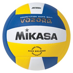 Ballon de volleyball de compétition en composite Mikasa® «VQ2000 Series» bleu royal, jaune et blanc