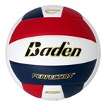 Red, Navy and White Baden® «Perfection» Leather Volleyball