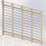 Espalier quadruple, barreaux en acier