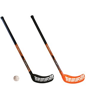 Set of 2 Exel® «XCube» Ambidextrous ABS Floorball Sticks with 1 Ball